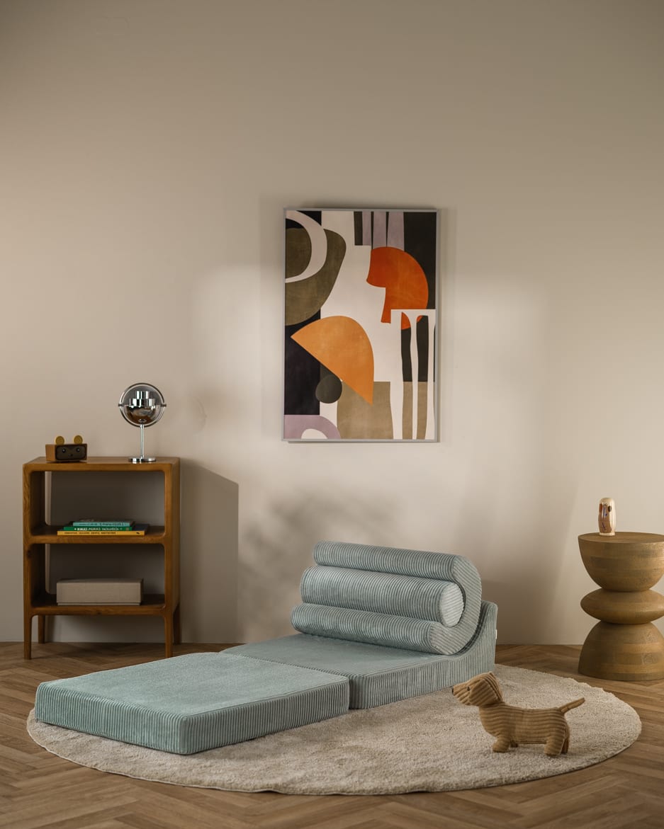 Fauteuil modulable en velours côtelé bleu 67x78x57cm Flipster - Wigiwama — vue 5