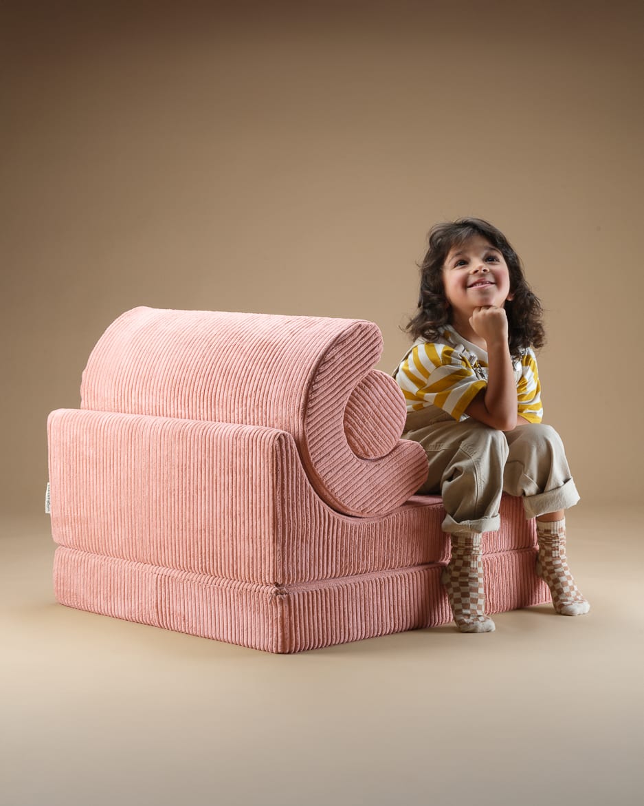 Fauteuil modulable en velours côtelé rose 67x78x57cm Flipster - Wigiwama — vue 12