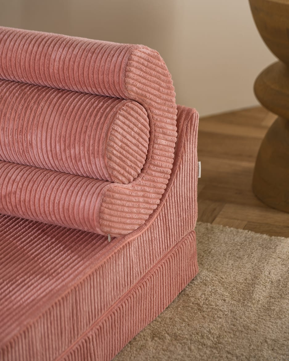 Fauteuil modulable en velours côtelé rose 67x78x57cm Flipster - Wigiwama — vue 4