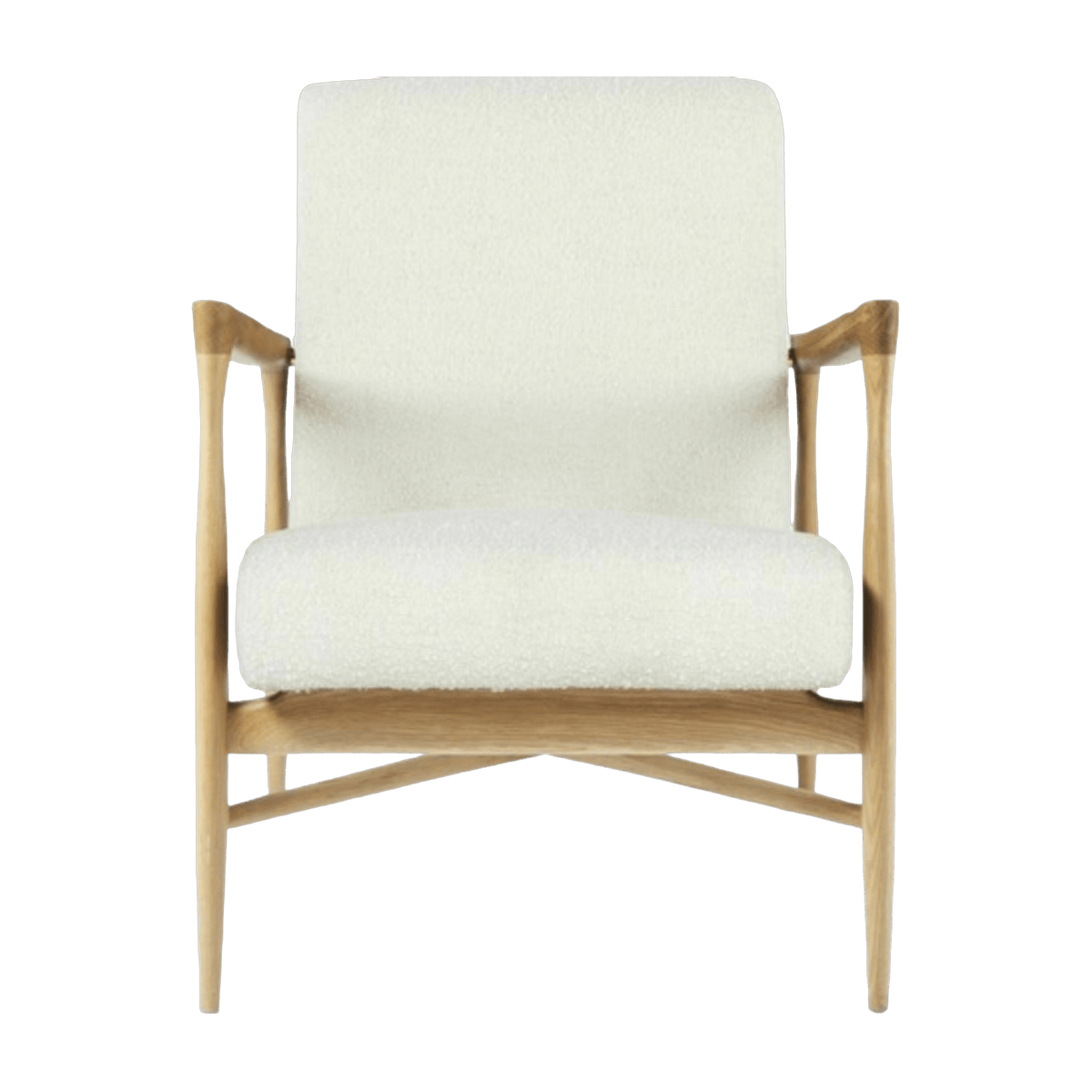 Fauteuil naturel tissu bouclette Floating - Red Edition - The Cool Republic