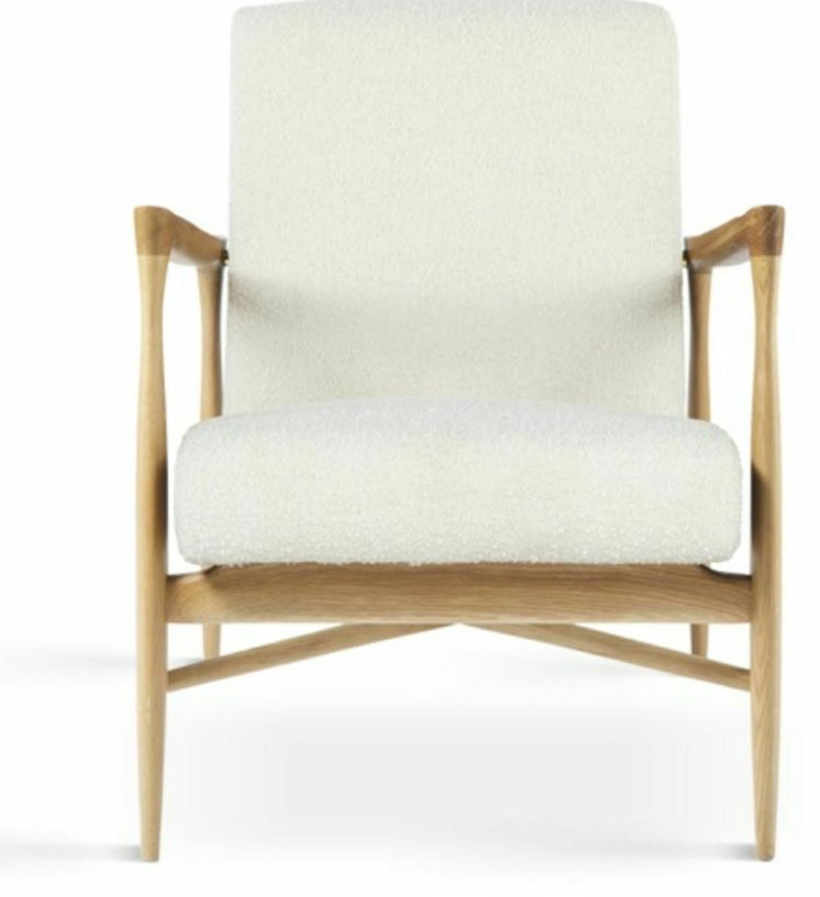 Fauteuil naturel tissu bouclette Floating - Red Edition - The Cool Republic