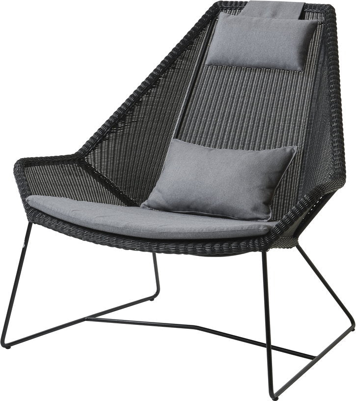 Fauteuil noir avec coussins gris Breeze Highback - Cane - Line - The Cool Republic