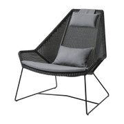 Fauteuil noir avec coussins gris Breeze Highback - Cane-Line - The Cool Republic