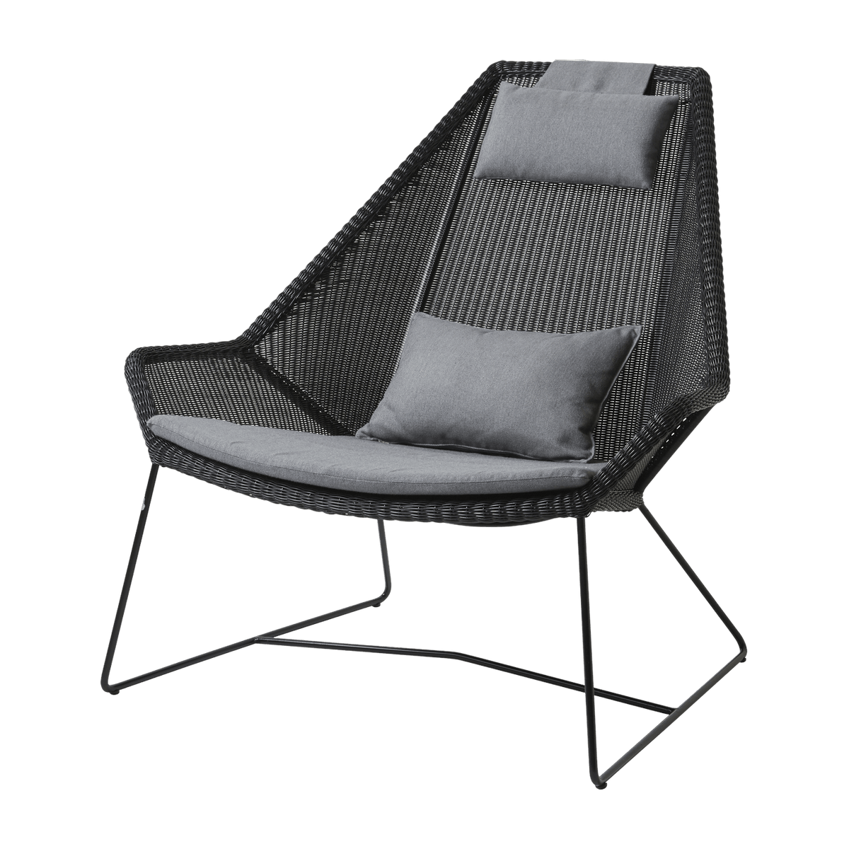 Fauteuil noir avec coussins gris Breeze Highback - Cane-Line - The Cool Republic