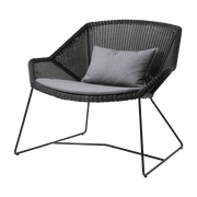 Fauteuil noir avec coussins gris Breeze lounge - Cane-Line - The Cool Republic