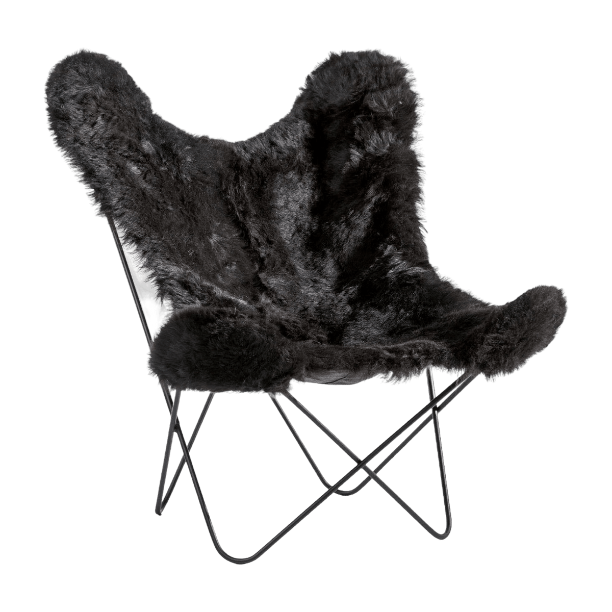 Fauteuil noir avec structure en acier noir Islandais AA - Airborne - The Cool Republic