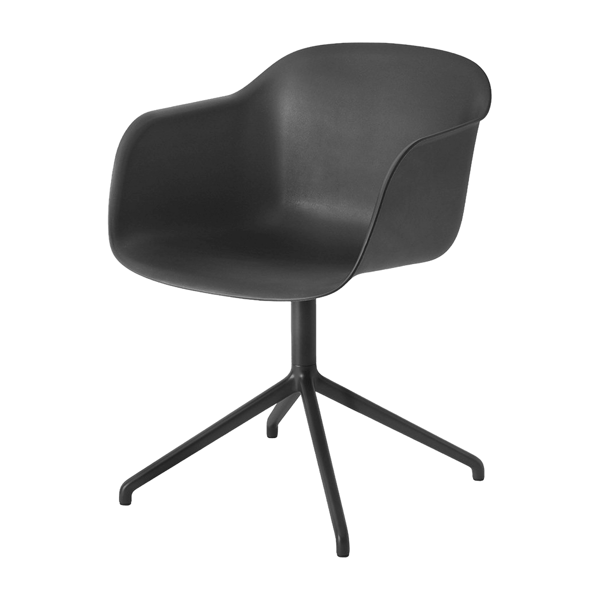 Fauteuil noir piétement pivot Fiber - Muuto - The Cool Republic