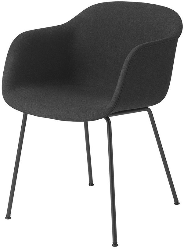 Fauteuil noir piétement tubes et assise textile Fiber - Muuto - The Cool Republic