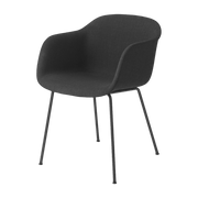 Fauteuil noir piétement tubes et assise textile Fiber - Muuto - The Cool Republic