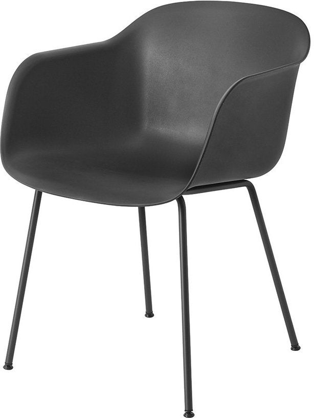 Fauteuil noir piétement tubes Fiber - Muuto - The Cool Republic