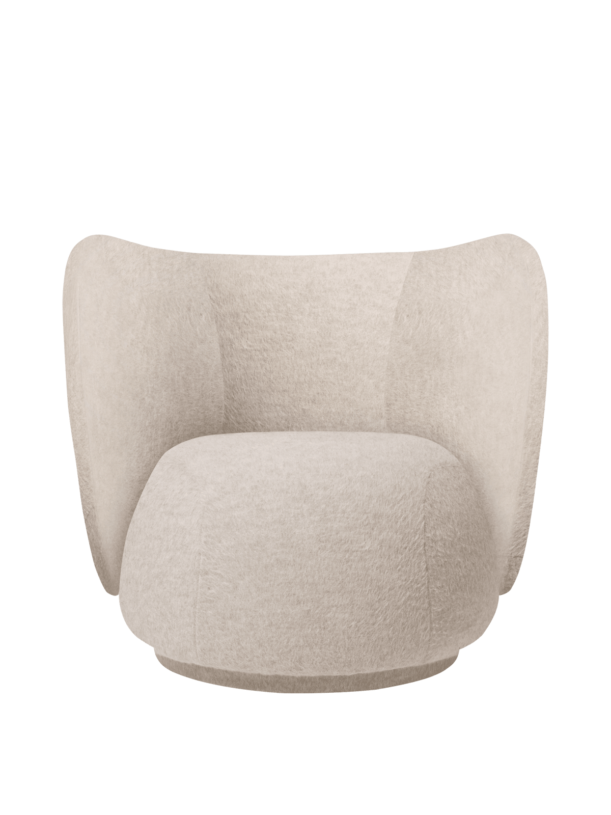 Fauteuil pivotant en alpaga doux beige naturel Rico - Ferm Living - The Cool Republic