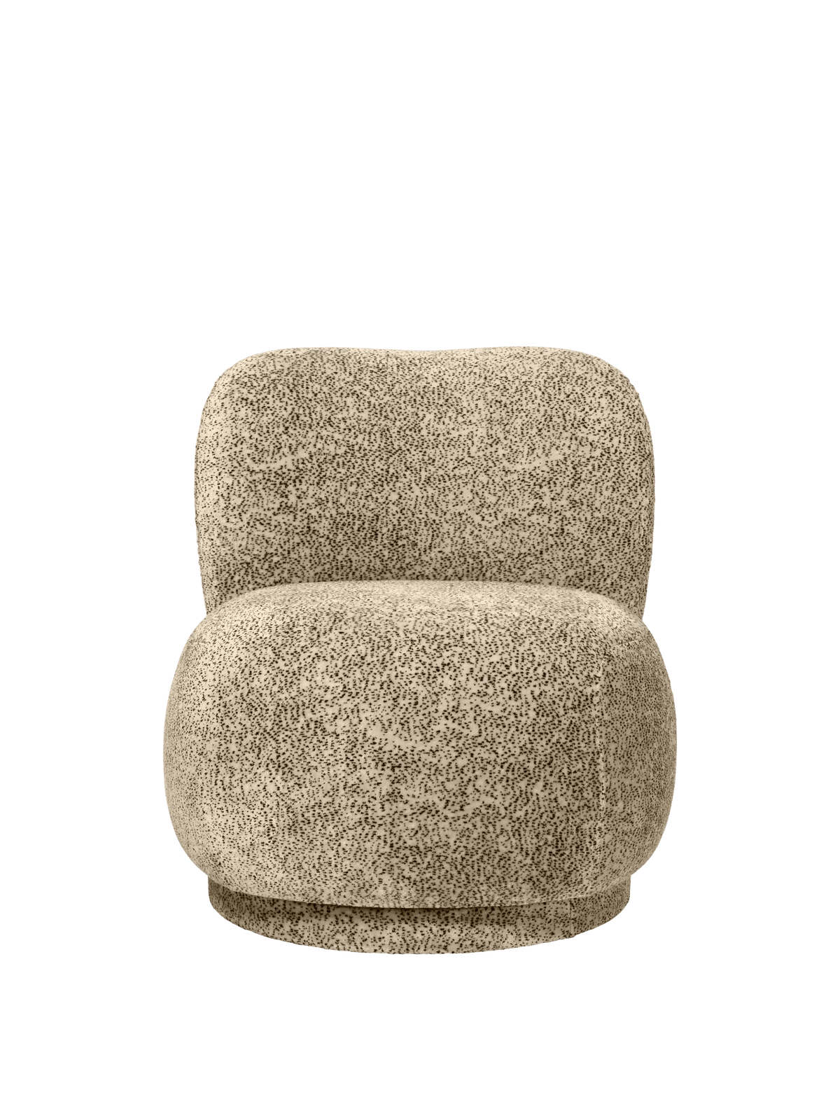 Fauteuil pivotant en velours poppy beige et noir Ricco Piccolo - Ferm Living - The Cool Republic