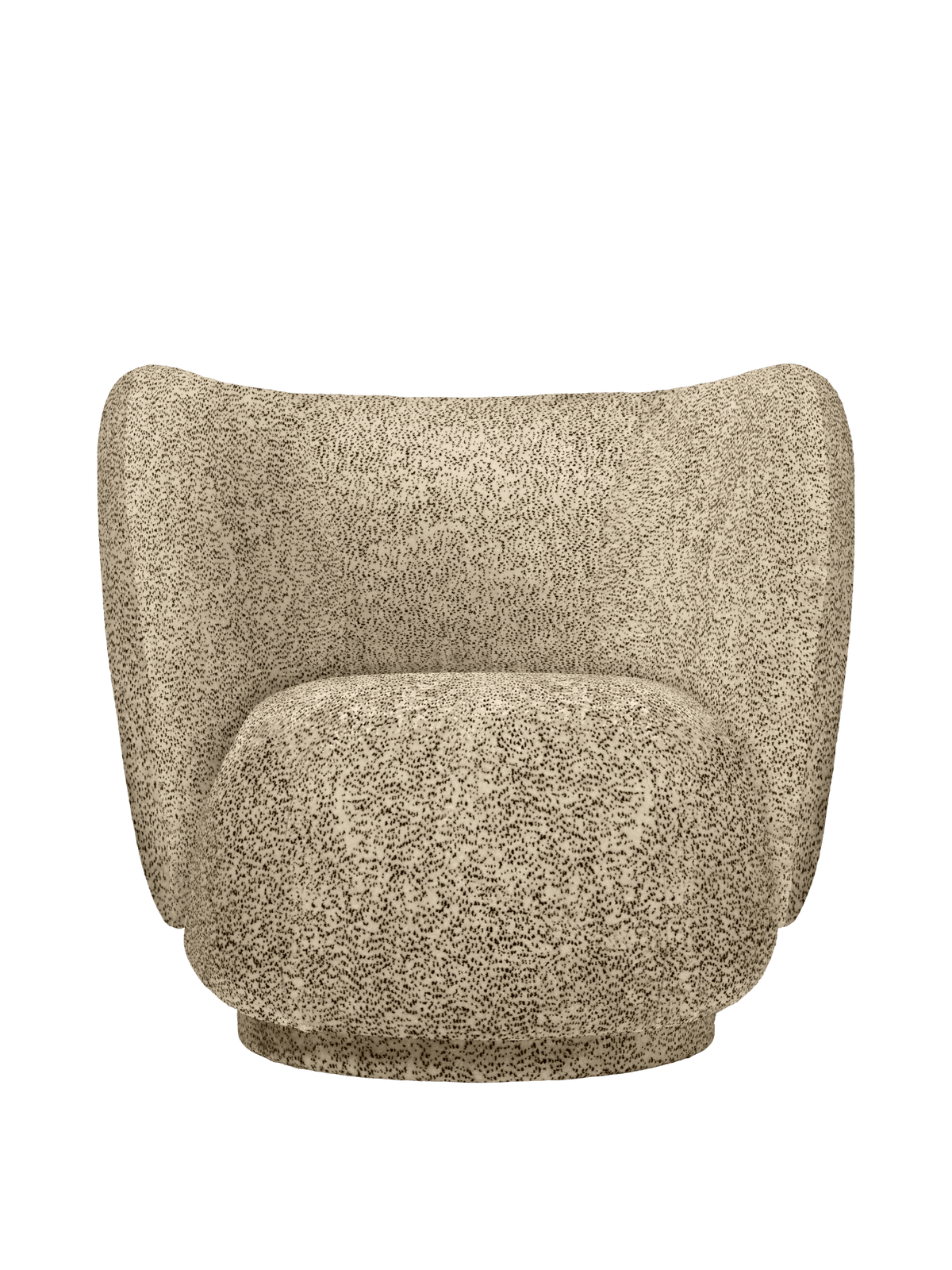 Fauteuil pivotant en velours poppy beige et noir Rico - Ferm Living - The Cool Republic