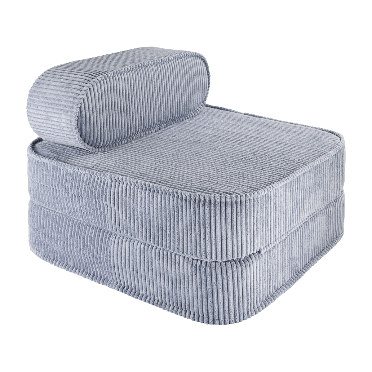 Fauteuil pliable en velours côtelé bleu blueberry 150 x 60 cm - Wigiwama - The Cool Republic