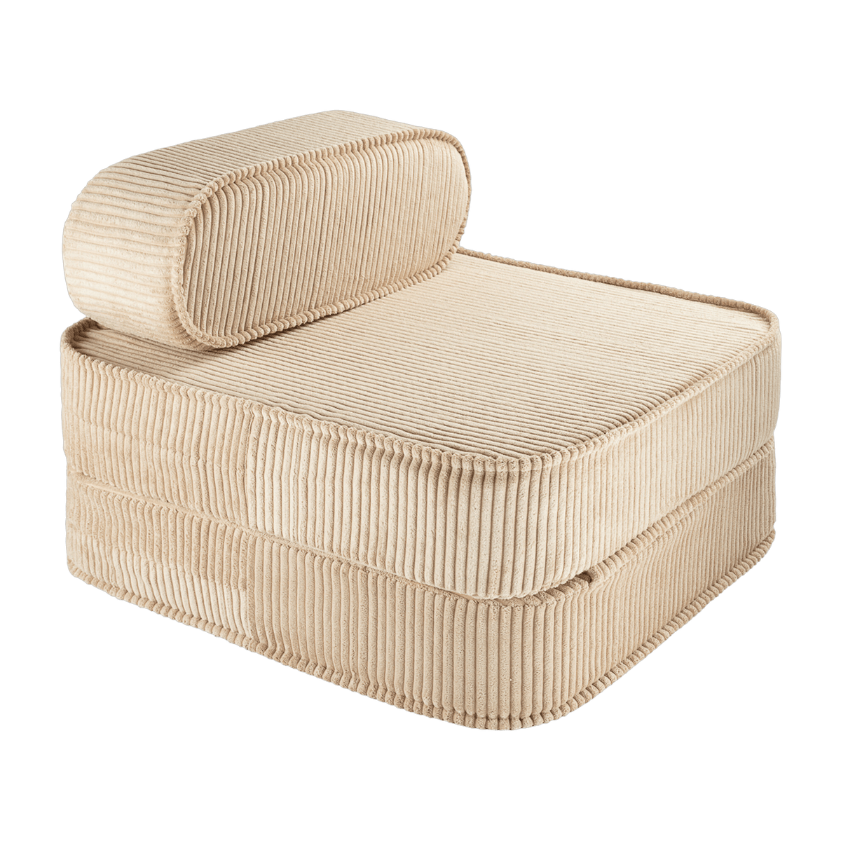 Fauteuil pliable en velours côtelé marron 150 x 60 cm - Wigiwama - The Cool Republic