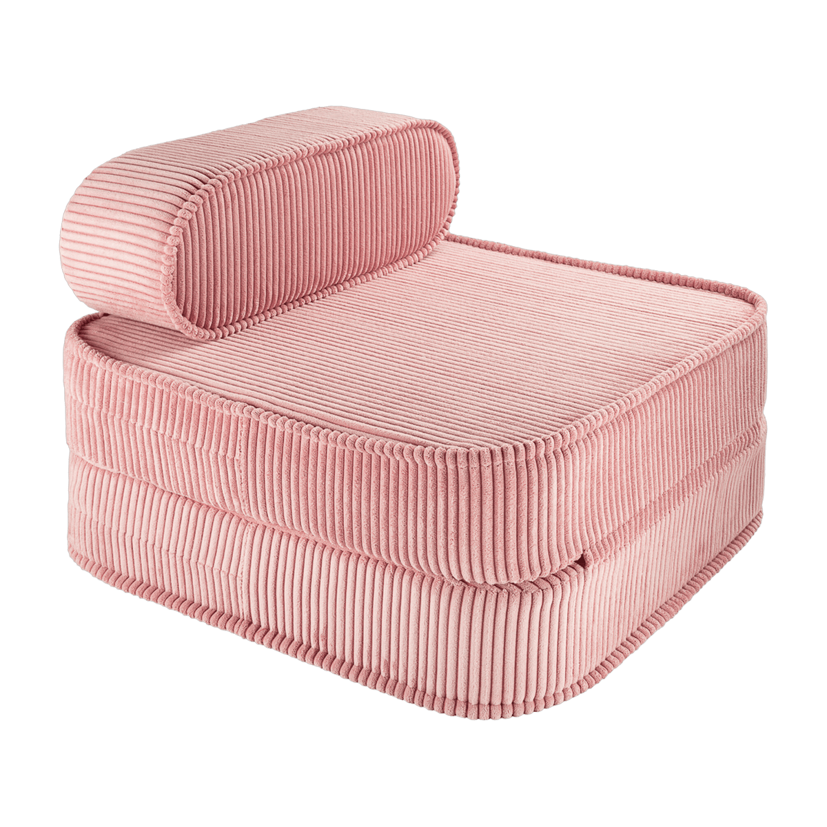 Fauteuil pliable en velours côtelé rose 150 x 60 cm - Wigiwama - The Cool Republic