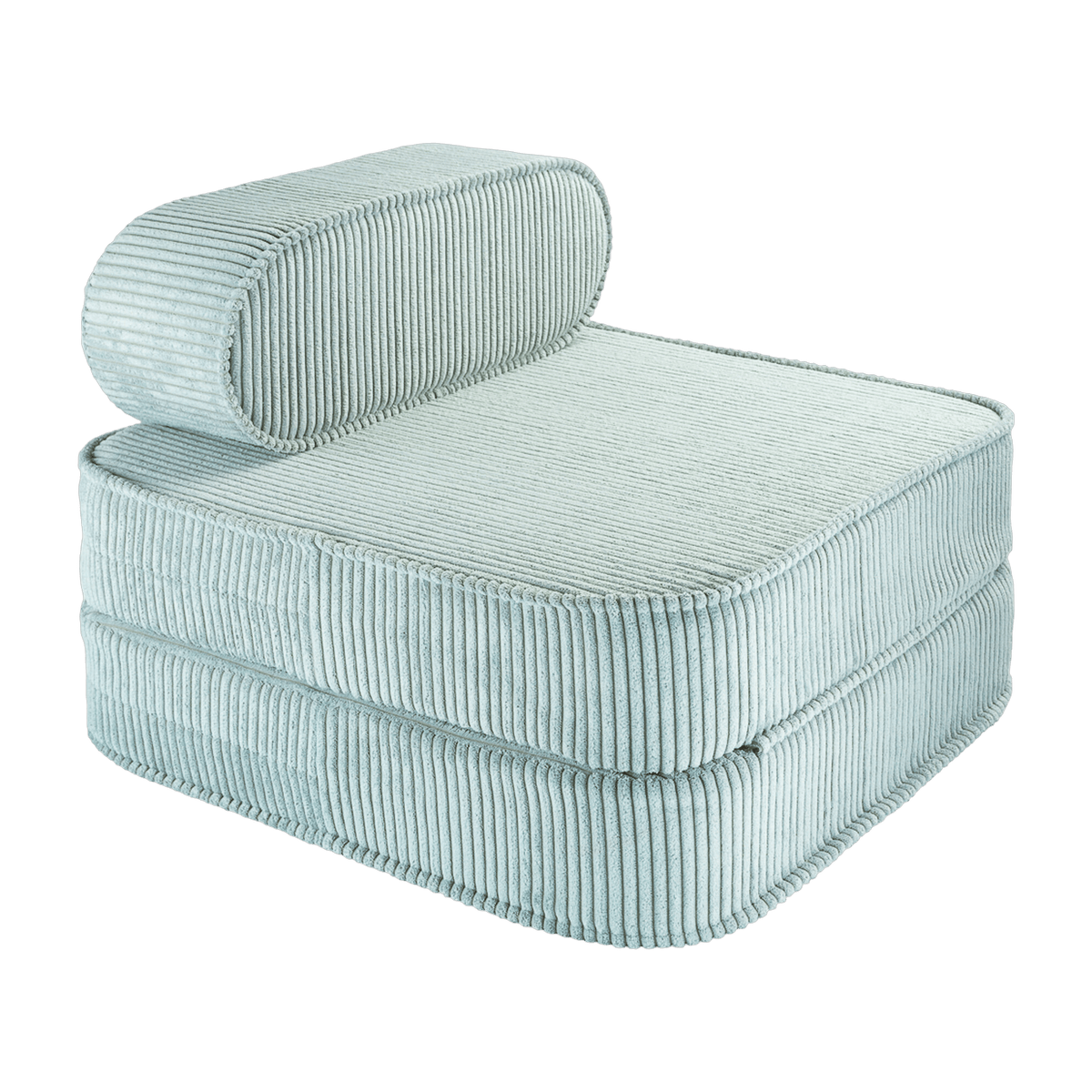 Fauteuil pliable en velours côtelé vert menthe poivrée 150 x 60 cm - Wigiwama - The Cool Republic