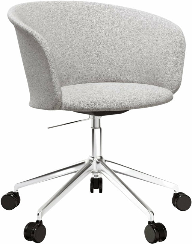 Fauteuil Porcelain et piètement argenté à roulettes Kendo - Hem - The Cool Republic