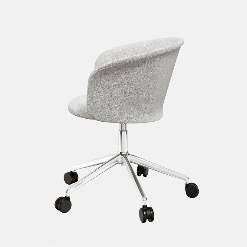 Fauteuil Porcelain et piètement argenté à roulettes Kendo - Hem - The Cool Republic