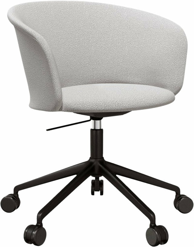 Fauteuil Porcelain et piètement noir à roulettes Kendo - Hem - The Cool Republic