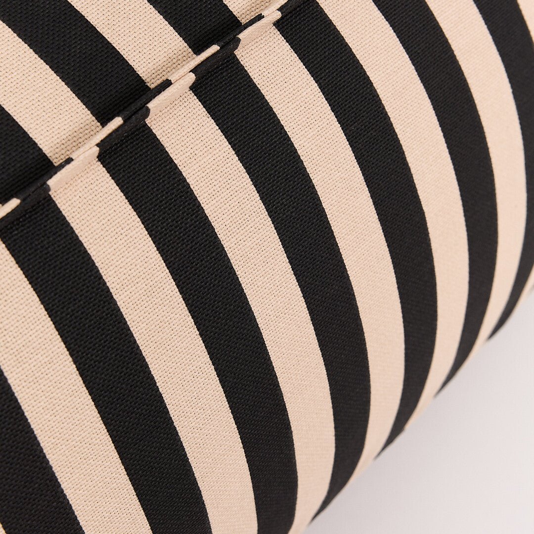 Fauteuil pouf en coton à rayures noir et beige 105 x 105 x 60 cm Ziggy - Nobodinoz - The Cool Republic