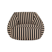 Fauteuil pouf en coton à rayures noir et beige 105 x 105 x 60 cm Ziggy - Nobodinoz - The Cool Republic