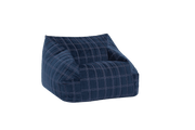 Fauteuil pouf pour enfant en velours recyclé à carreaux bleu marine et violet 72 x 72 x 42 cm Chelsea - Nobodinoz - The Cool Republic