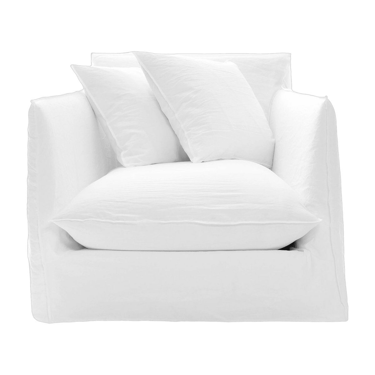 Fauteuil profond en tissu lino bianco Ghost 01 - Gervasoni - The Cool Republic