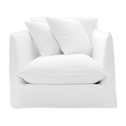 Fauteuil profond en tissu lino bianco Ghost 01 - Gervasoni - The Cool Republic