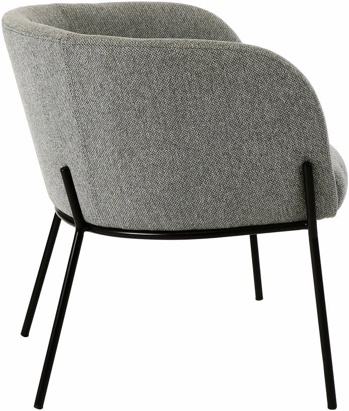 Fauteuil relax en polyester gris clair avec pieds couleur noir Polka - Pomax - The Cool Republic