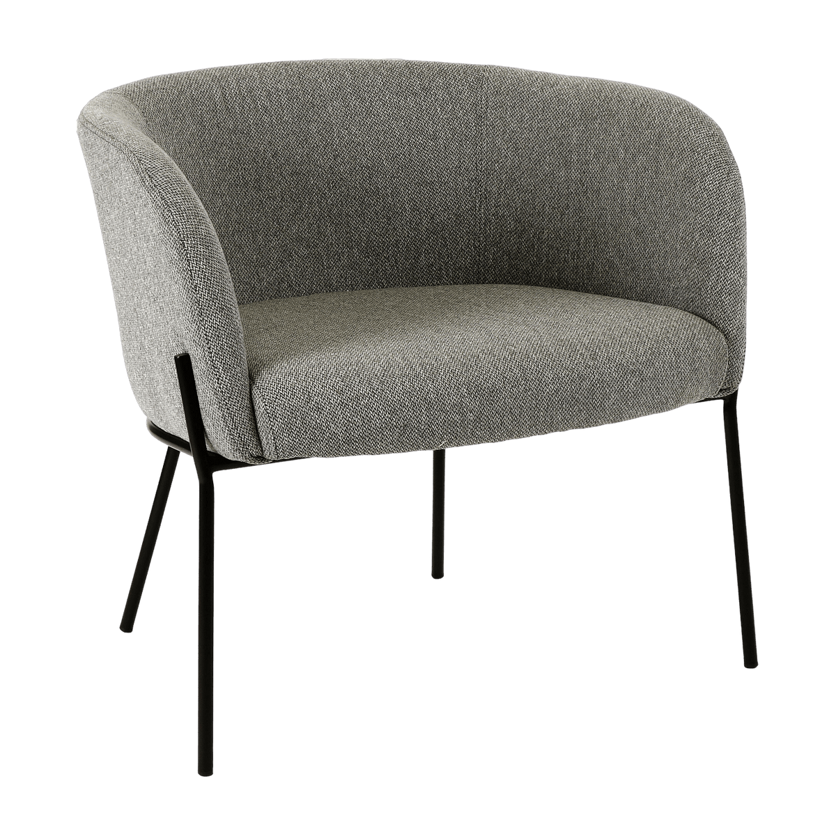 Polyester recliner chair gris clair with black Polka legs - Pomax - The Cool Republic
