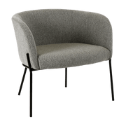 Polyester recliner chair gris clair with black Polka legs - Pomax - The Cool Republic
