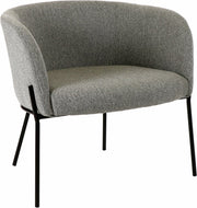 Fauteuil relax en polyester gris clair avec pieds couleur noir Polka - Pomax - The Cool Republic