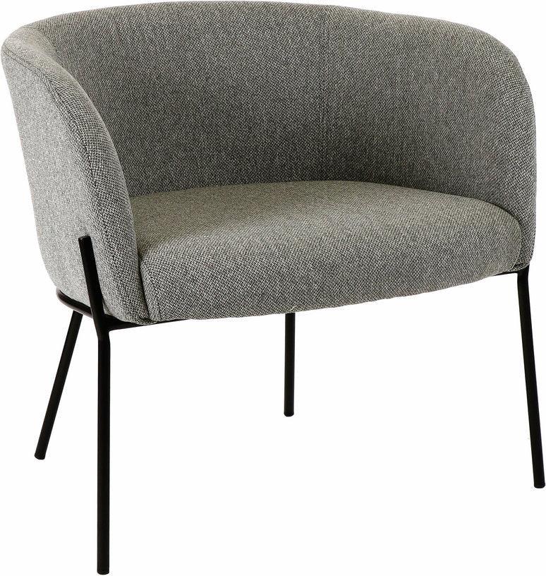 Fauteuil relax en polyester gris clair avec pieds couleur noir Polka - Pomax - The Cool Republic