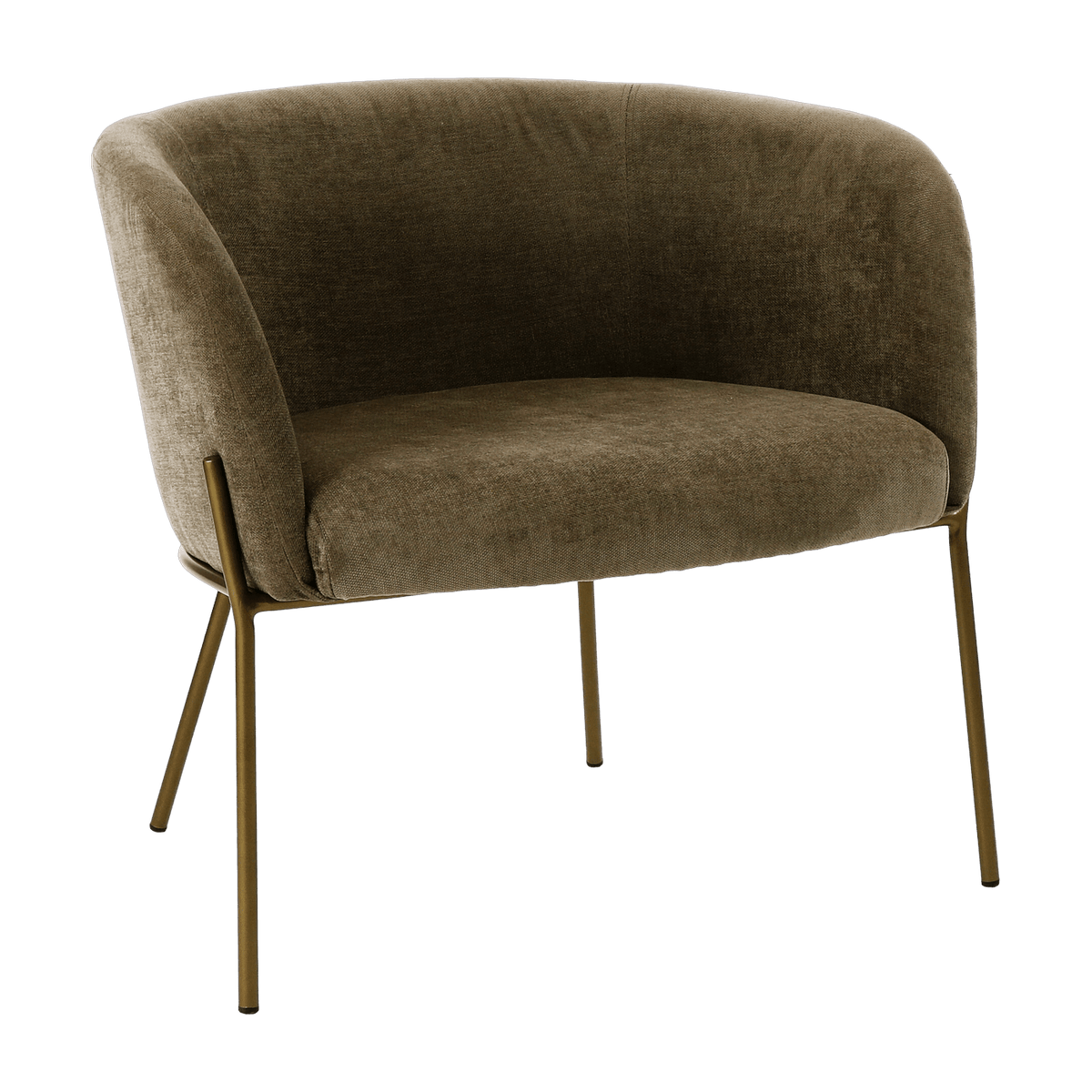 Brown velvet recliner with bronze legs Polka - Pomax - The Cool Republic