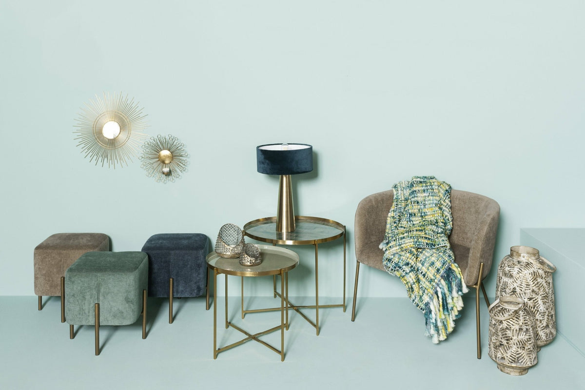 Fauteuil relax en velours marron avec pieds couleur bronze Polka - Pomax - The Cool Republic