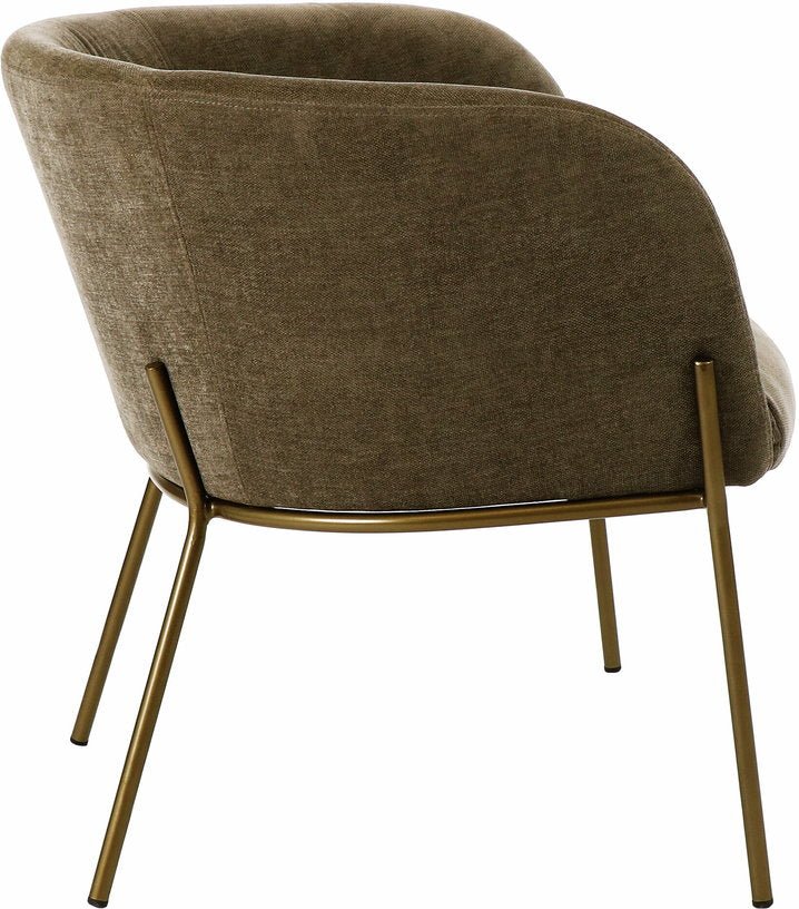 Fauteuil relax en velours marron avec pieds couleur bronze Polka - Pomax - The Cool Republic