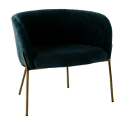 Fauteuil relax en velours pétrole Polka - Pomax - The Cool Republic