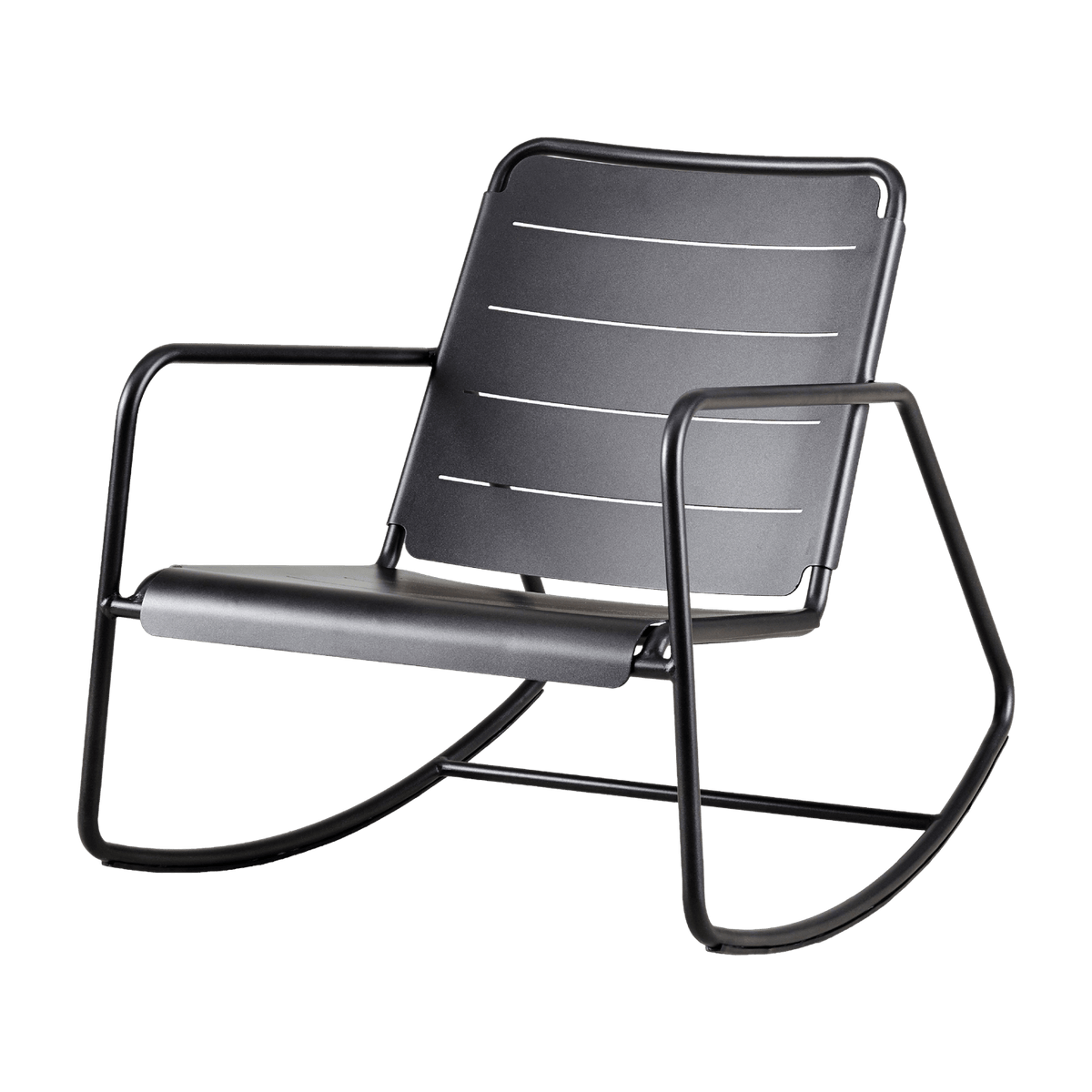 Fauteuil Rocking Chair en aluminium noir Copenhagen - Cane-Line - The Cool Republic
