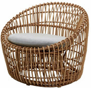 Fauteuil rond cadre naturel Nest - Cane - Line - The Cool Republic
