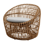 Fauteuil rond cadre naturel Nest - Cane-Line - The Cool Republic