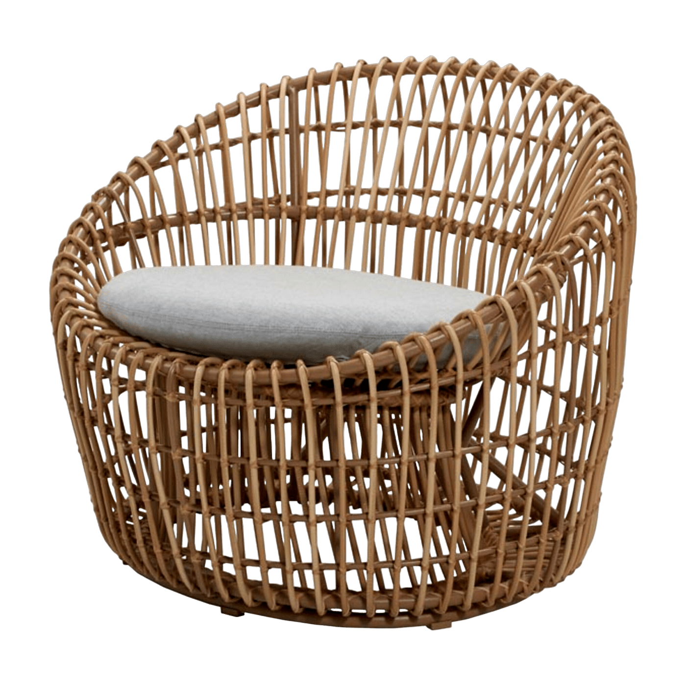 Fauteuil rond cadre naturel Nest - Cane-Line - The Cool Republic