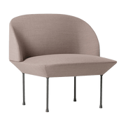 Fauteuil rose pieds gris clair Oslo - Muuto - The Cool Republic