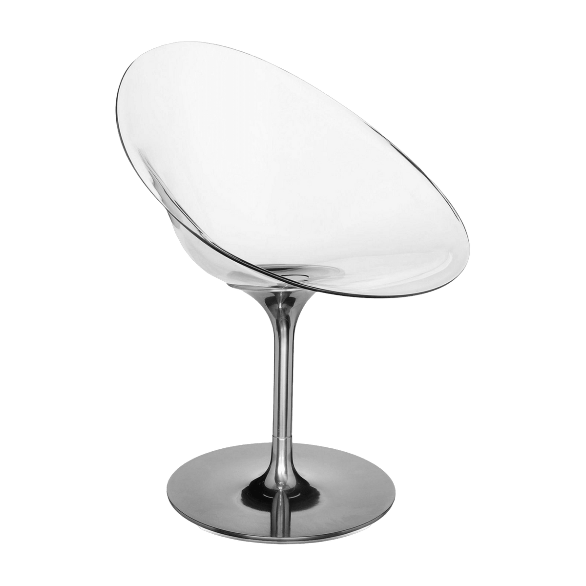 Fauteuil transparent et argenté EroS - Kartell - The Cool Republic