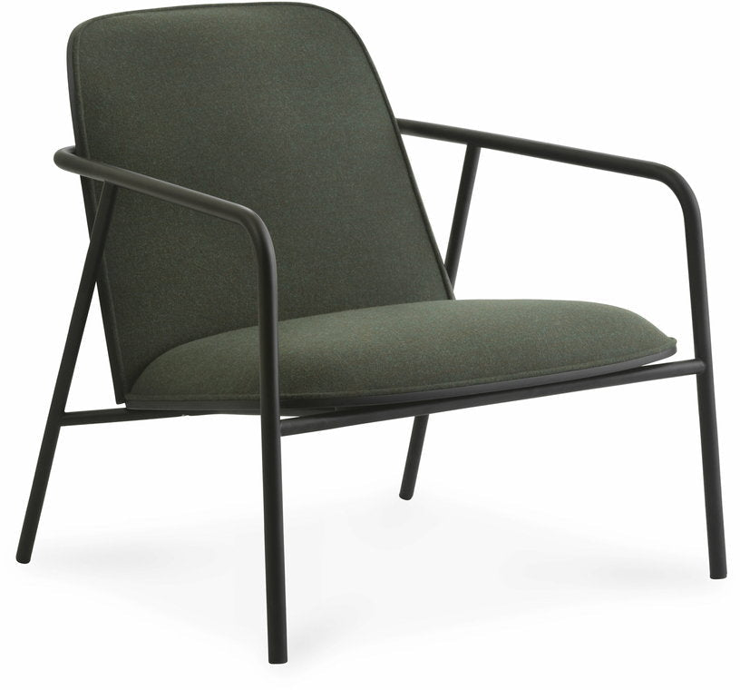 Fauteuil vert et coque en frêne noir Pad Lounge noir/Synergy Synergy LDS41  - Normann Copenhagen - The Cool Republic