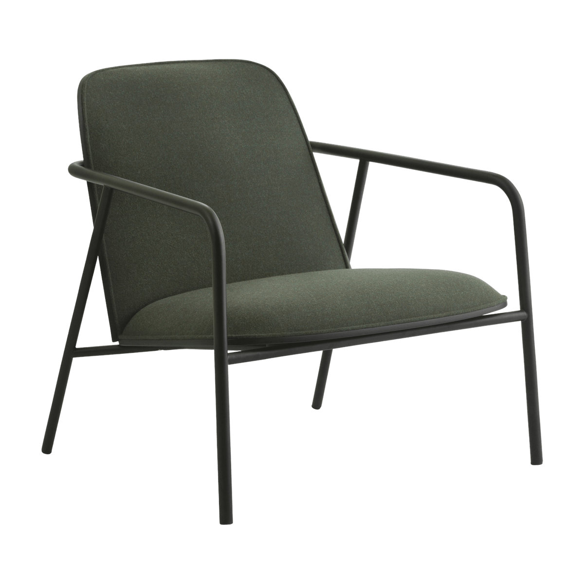 Fauteuil vert et coque en frêne noir Pad Lounge noir/Synergy Synergy LDS41  - Normann Copenhagen - The Cool Republic