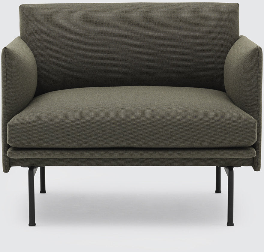 Fauteuil vert kaki Outline - Muuto - The Cool Republic