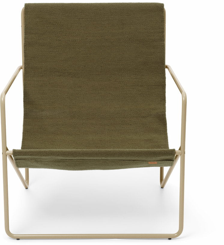Fauteuil vert olive en métal beige 63 x 77,5 x 66 cm Desert - Ferm Living - The Cool Republic