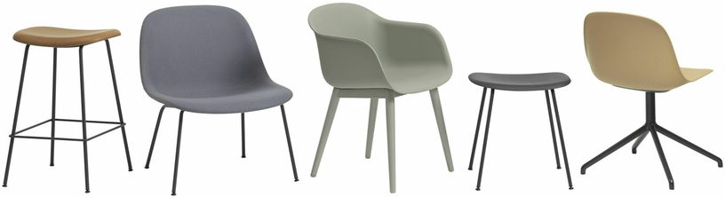 Fauteuil vert pâle piétement en chêne Fiber - Muuto - The Cool Republic