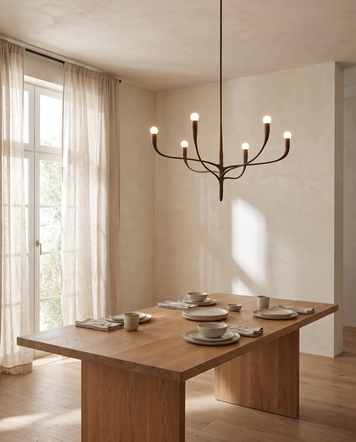 Suspension en acier fer vieilli 93x51cm Labra - Hudson Valley Lighting en situation